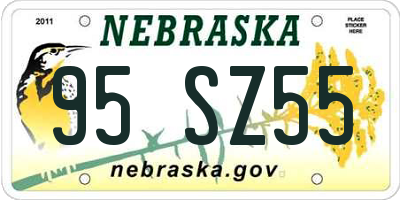 NE license plate 95SZ55