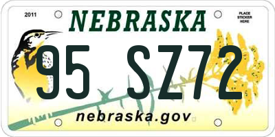 NE license plate 95SZ72