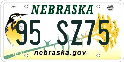 NE license plate 95SZ75