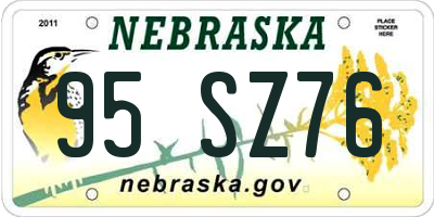 NE license plate 95SZ76