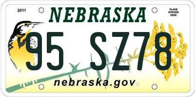 NE license plate 95SZ78