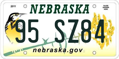 NE license plate 95SZ84