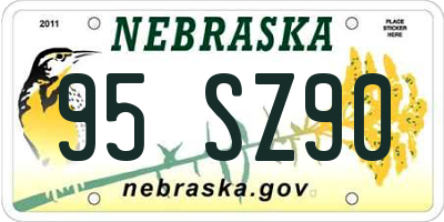 NE license plate 95SZ90