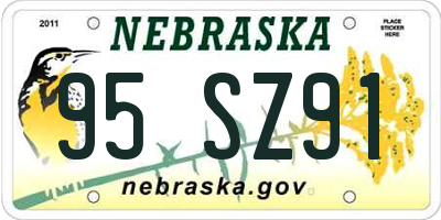 NE license plate 95SZ91