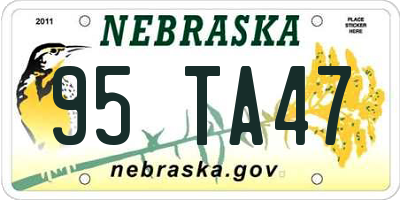 NE license plate 95TA47