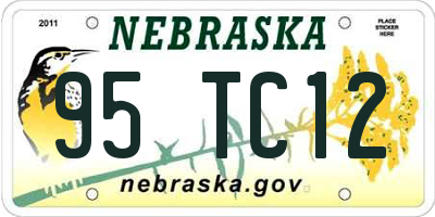 NE license plate 95TC12