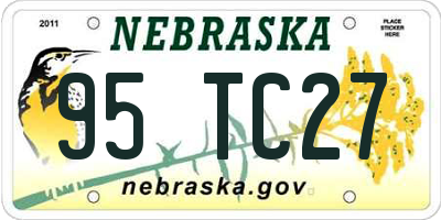 NE license plate 95TC27
