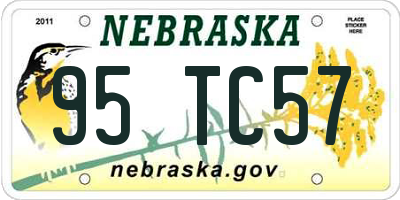 NE license plate 95TC57