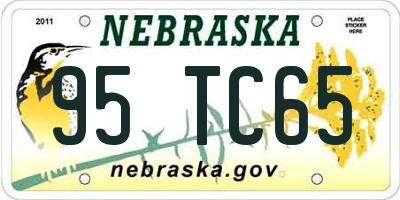 NE license plate 95TC65