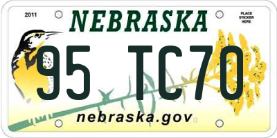 NE license plate 95TC70