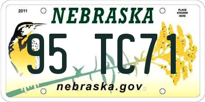 NE license plate 95TC71
