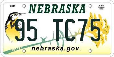NE license plate 95TC75