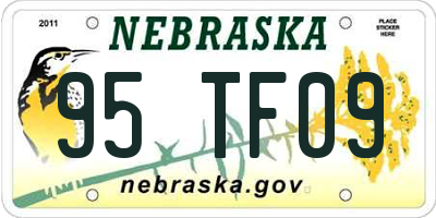 NE license plate 95TF09