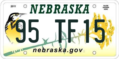 NE license plate 95TF15