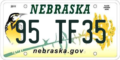 NE license plate 95TF35