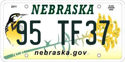NE license plate 95TF37