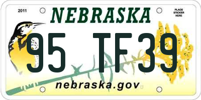 NE license plate 95TF39