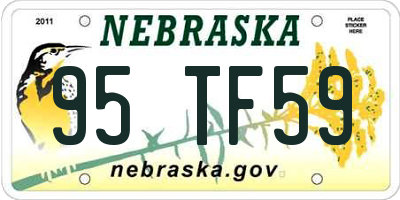 NE license plate 95TF59