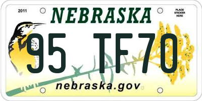 NE license plate 95TF70