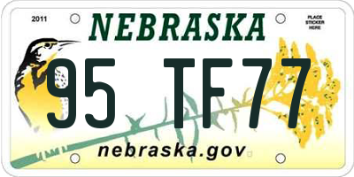 NE license plate 95TF77