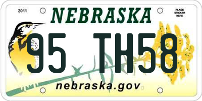 NE license plate 95TH58