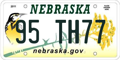 NE license plate 95TH77