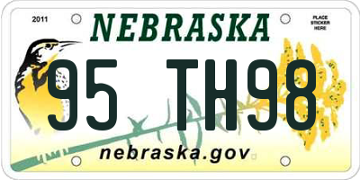 NE license plate 95TH98