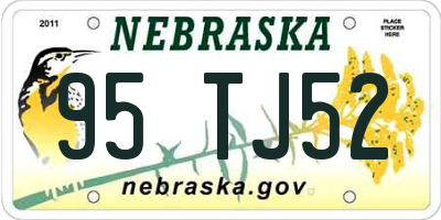 NE license plate 95TJ52
