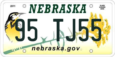 NE license plate 95TJ55