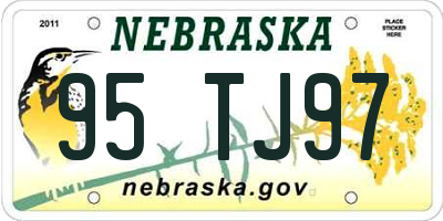 NE license plate 95TJ97