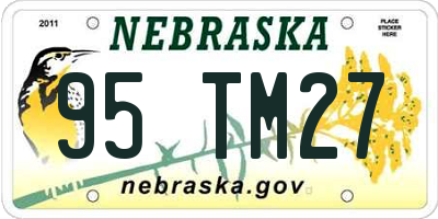 NE license plate 95TM27