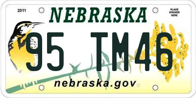 NE license plate 95TM46
