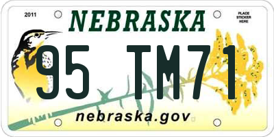 NE license plate 95TM71