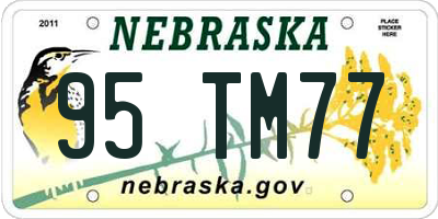 NE license plate 95TM77