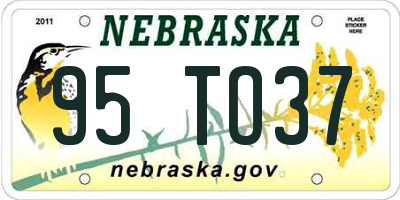 NE license plate 95TO37