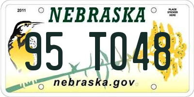 NE license plate 95TO48