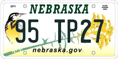 NE license plate 95TP27