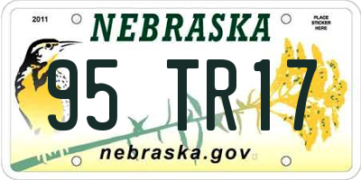 NE license plate 95TR17