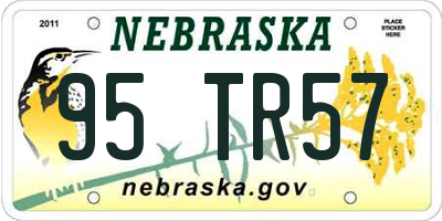 NE license plate 95TR57