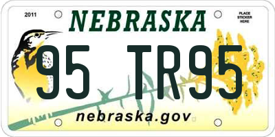 NE license plate 95TR95