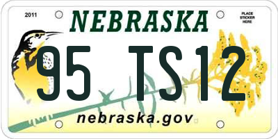 NE license plate 95TS12