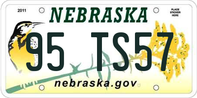 NE license plate 95TS57