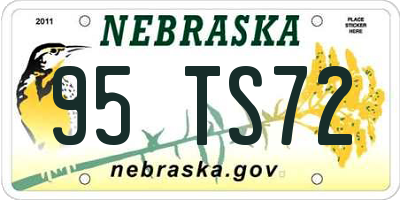NE license plate 95TS72