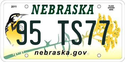 NE license plate 95TS77