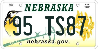 NE license plate 95TS87