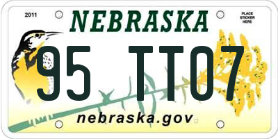 NE license plate 95TT07