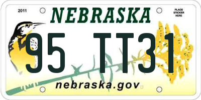 NE license plate 95TT31