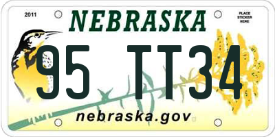NE license plate 95TT34