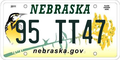 NE license plate 95TT47