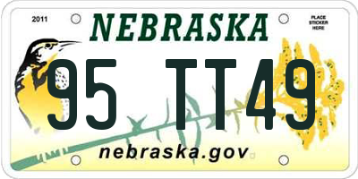 NE license plate 95TT49